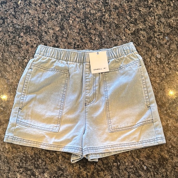 O'Neill Pants - O'Neill light wash pull on Women's Light Blue Shorts NWT XS